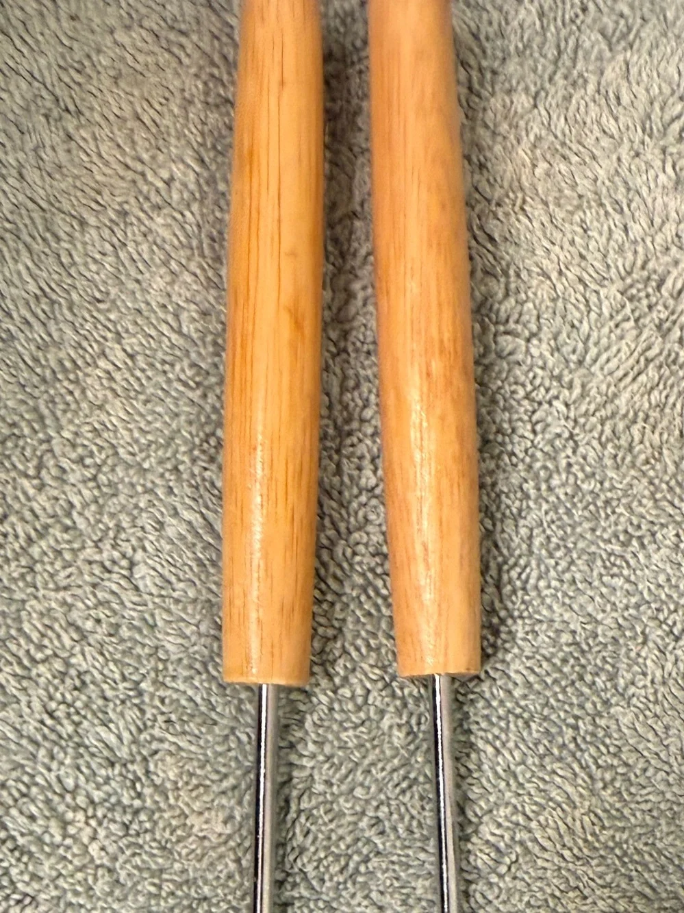 Wood Handle Fondue Fork Set in Natural Wood